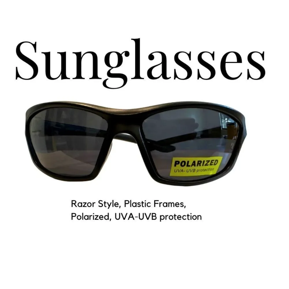 Razor Style Sporty Sunglasses, Plastic Frames, Polarized Lenses, UVA-UVB Protect